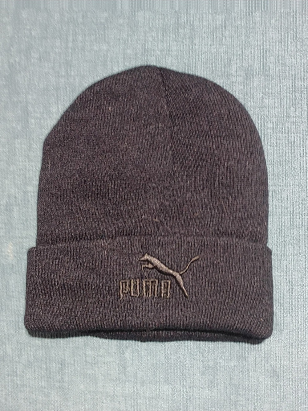 Puma Brown Knit Cuffed Beanie with Embroidered Logo